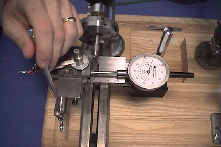 John Tope checking lathe micrometer settings